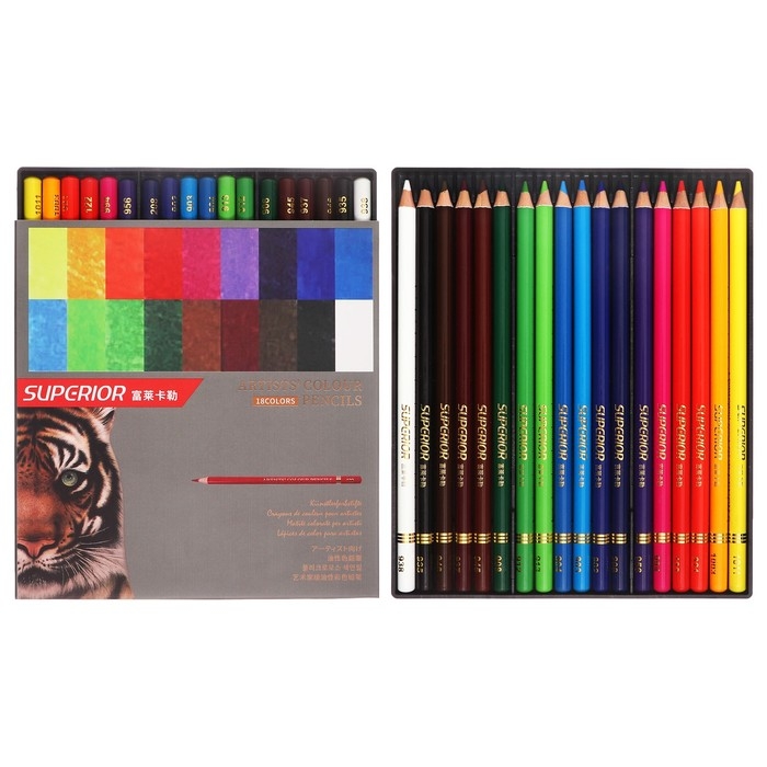 Карандаши масляные 18 цветов, в картонной коробке OCP-18 Карандаши масляные 18 цветов, в картонной коробке OCP-18