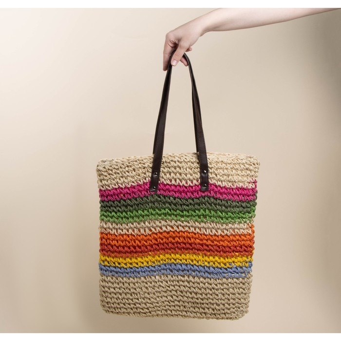 Сумка женская SL Home, ручное плетение, хлопок, длина ручек 28 см, 41×40 см Сумка женская SL Home, ручное плетение, хлопок, длина ручек 28 см, 41×40 см