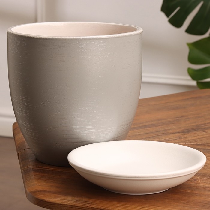 Горшок цветочный Горшок цветочный "Фоджа" серый линии 3,5 л