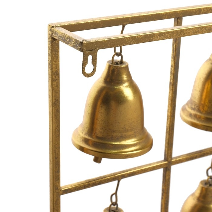 Декор настенный металл  Декор настенный металл "Колокола" 15 колокольчиков золото 97х50,5х10 см