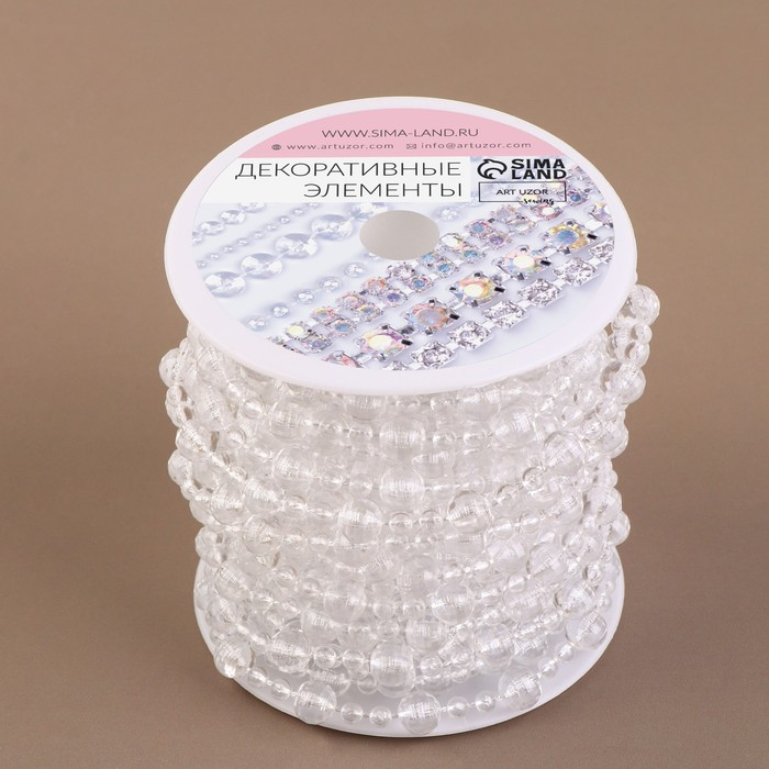 Бусы на нитях, 8 мм, 9 ± 1 м, цвет прозрачный Бусы на нитях, 8 мм, 9 ± 1 м, цвет прозрачный
