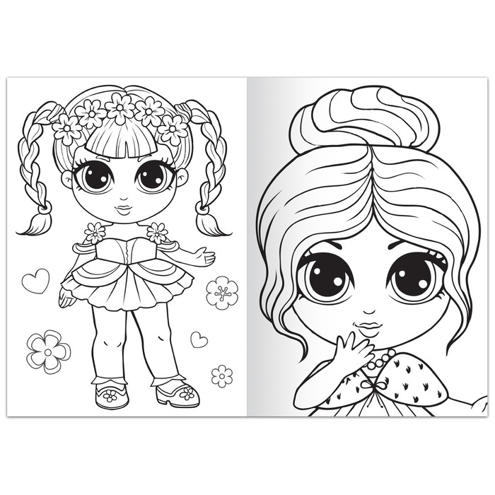 Раскраска «Стильные девчонки», 68 стр., формат А4 Раскраска «Стильные девчонки», 68 стр., формат А4