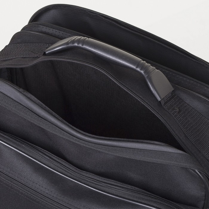 Сумка мужская на молниях Luris, длинный ремень, цвет чёрный Сумка мужская на молниях Luris, длинный ремень, цвет чёрный