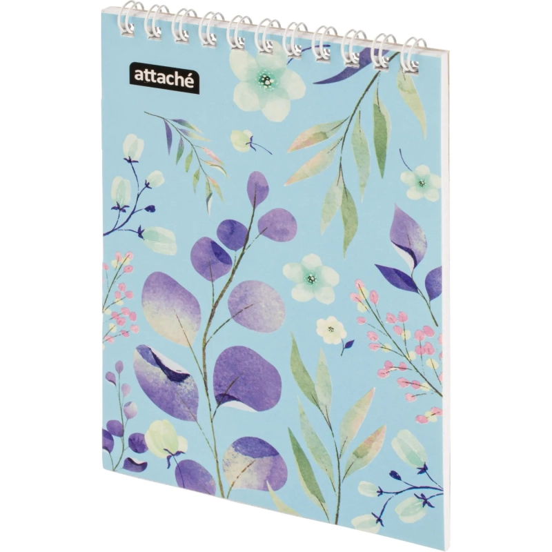 Блокнот А6,40л,клетка,гребень Цветы,в ассорт