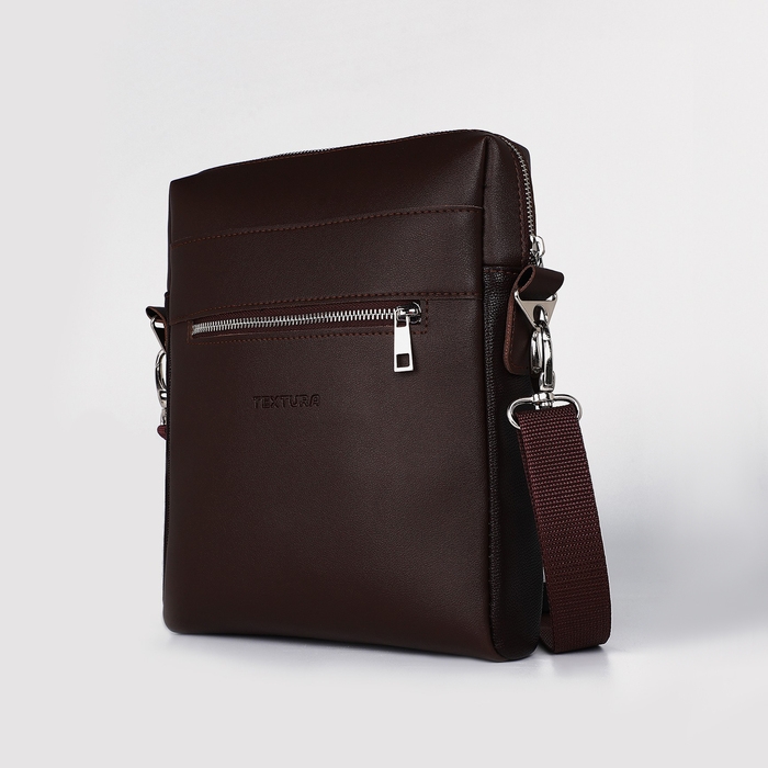Сумка мужская через плечо TEXTURA, искусственная кожа, цвет коричневый Сумка мужская через плечо TEXTURA, искусственная кожа, цвет коричневый