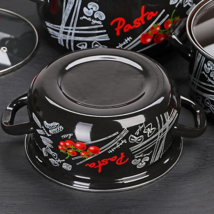 Набор эмалированных кастрюль «Болоньезе», 3 предмета: 2 л, 3 л, 4 л, d=20,5 см, 23 см, 26 см, индукция Набор эмалированных кастрюль «Болоньезе», 3 предмета: 2 л, 3 л, 4 л, d=20,5 см, 23 см, 26 см, индукция