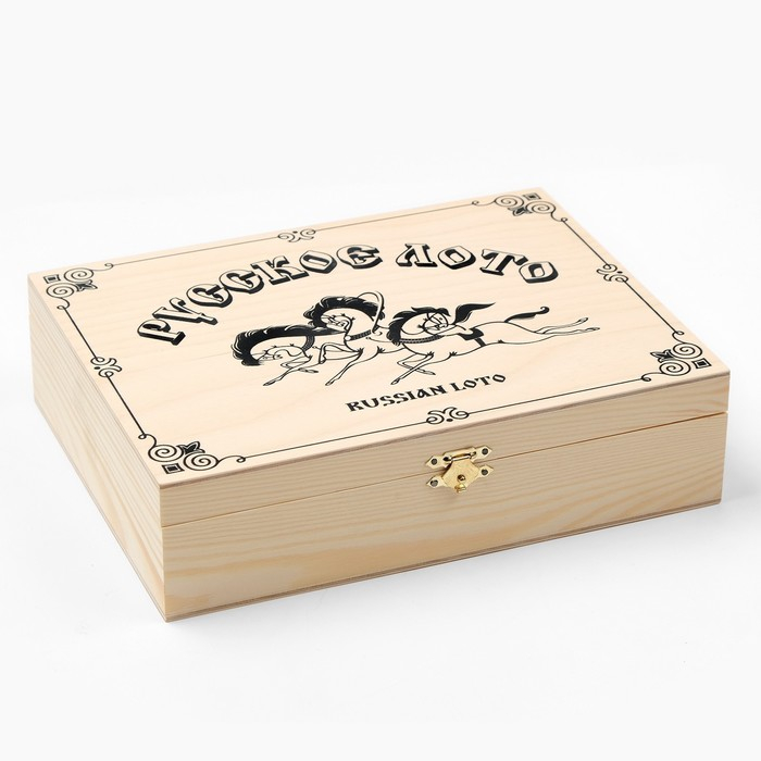 Русское лото деревянное, подарочное, игра настольная  Русское лото деревянное, подарочное, игра настольная "Тройка", 24 карточки, 21 х 8 см