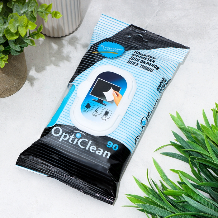 Влажные салфетки OptiClean, для экранов, 90 шт Влажные салфетки OptiClean, для экранов, 90 шт