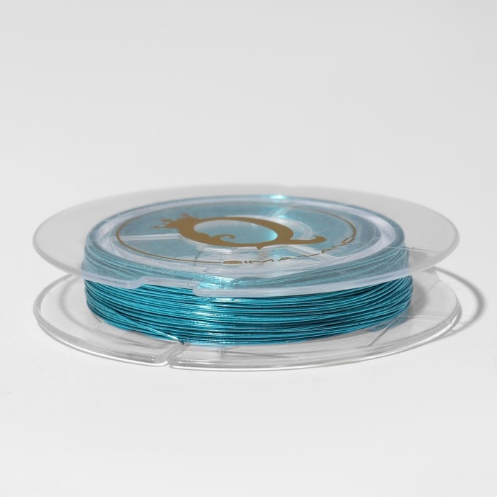 Проволока на бобине d=0,3 мм, L=10 м, цвет бирюзовый Проволока на бобине d=0,3 мм, L=10 м, цвет бирюзовый