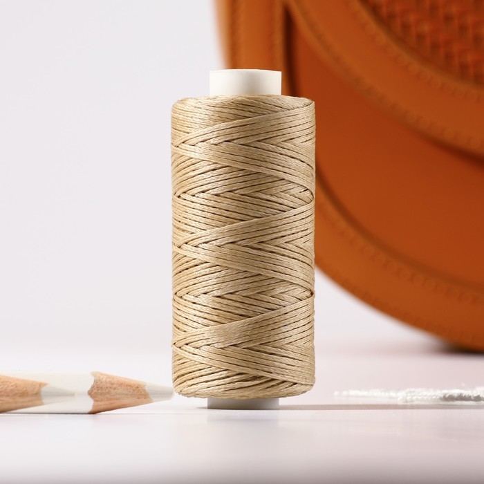 Нитки вощёные, плоские, 150D/16, 0,8 мм, 50 ± 2 м, цвет бежевый Нитки вощёные, плоские, 150D/16, 0,8 мм, 50 ± 2 м, цвет бежевый