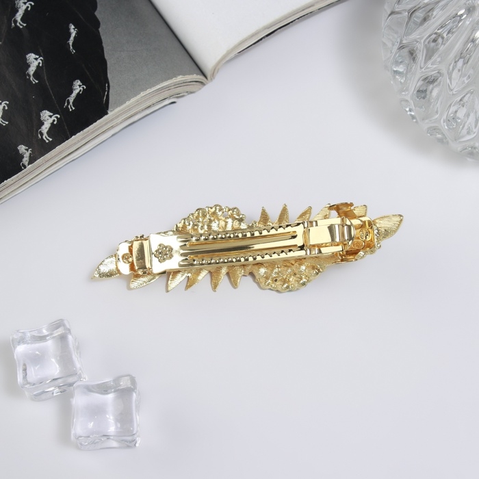 Заколка-автомат Заколка-автомат "Шерри" листья, 9 см, золото