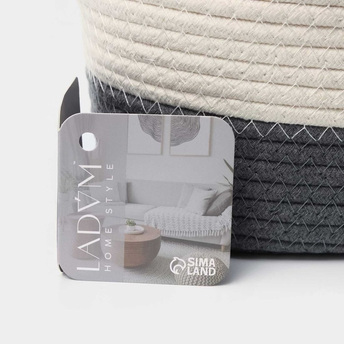 Корзина для хранения плетёная ручной работы LaDо́m «Рита», 34×23×14 см, цвет серый Корзина для хранения плетёная ручной работы LaDо́m «Рита», 34×23×14 см, цвет серый