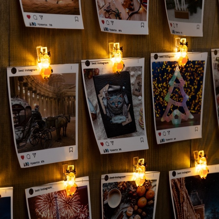 Гирлянда «Нить» 2 м роса с насадками «Прищепки-оленёнок», IP20, серебристая нить, 20 LED, батарейки ААх2 (нет в комплекте), свечение тёплое белое Гирлянда «Нить» 2 м роса с насадками «Прищепки-оленёнок», IP20, серебристая нить, 20 LED, батарейки ААх2 (нет в комплекте), свечение тёплое белое