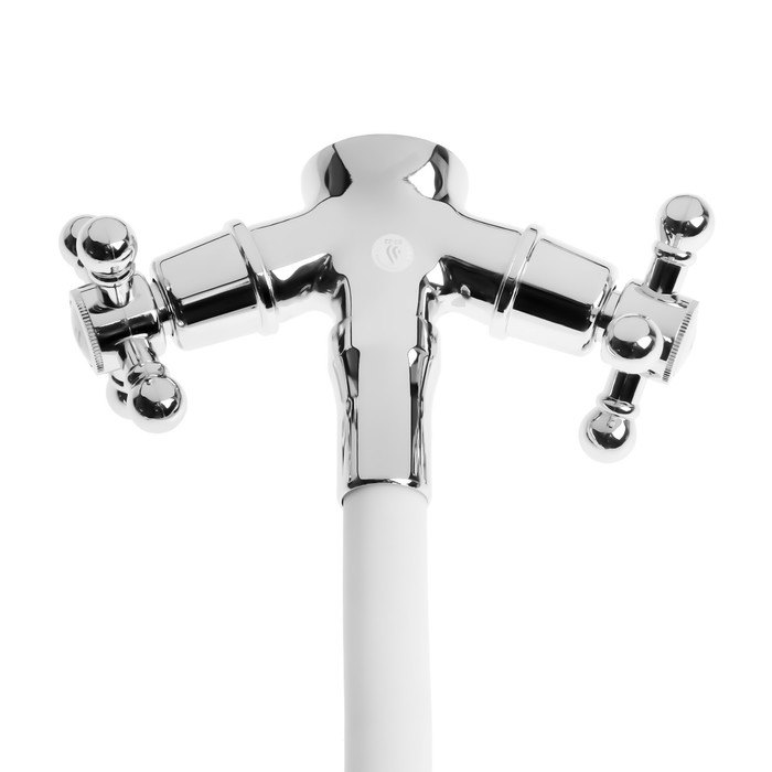 Смеситель для кухни  Смеситель для кухни "ЦС-СМ СМ511711", двухвентильный, гибкий излив, латунь, серый