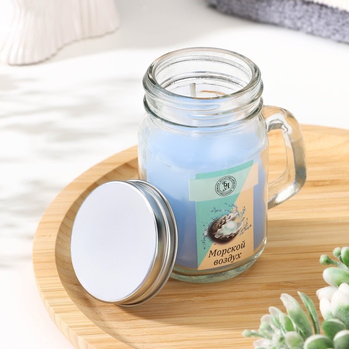 Свеча ароматическая в банке  Свеча ароматическая в банке "Морской воздух", 7,2 х 8,5 см, 190 г