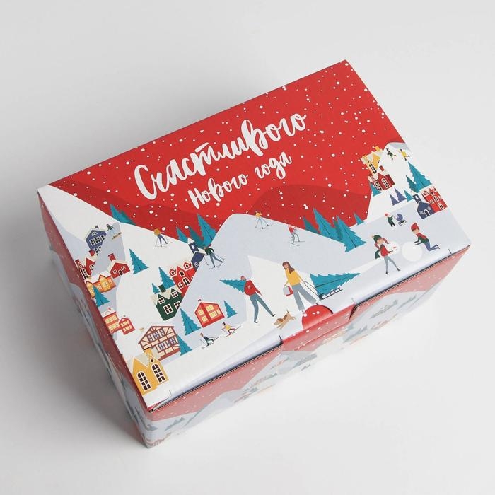 Коробка подарочная новогодняя складная «Зимний город», 22 х 15 х 10 см, Новый год Коробка подарочная новогодняя складная «Зимний город», 22 х 15 х 10 см, Новый год