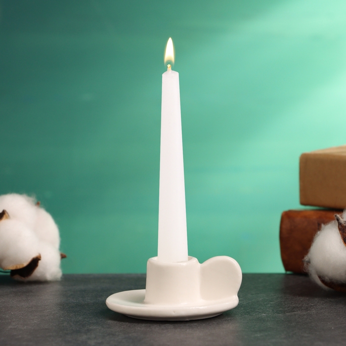 Подсвечник Подсвечник "Саймон" белый глянец, 3х6х6см