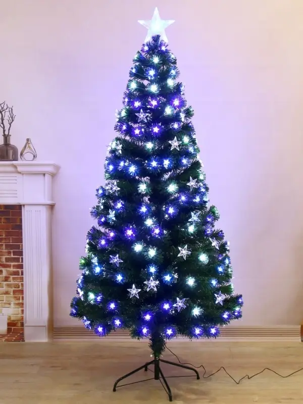 Ёлка светодиодная &laquo;Галактика&raquo; 180 см, диаметр нижнего яруса 90 см, 220 ПВХ веток, мигание, свечение белое/синие