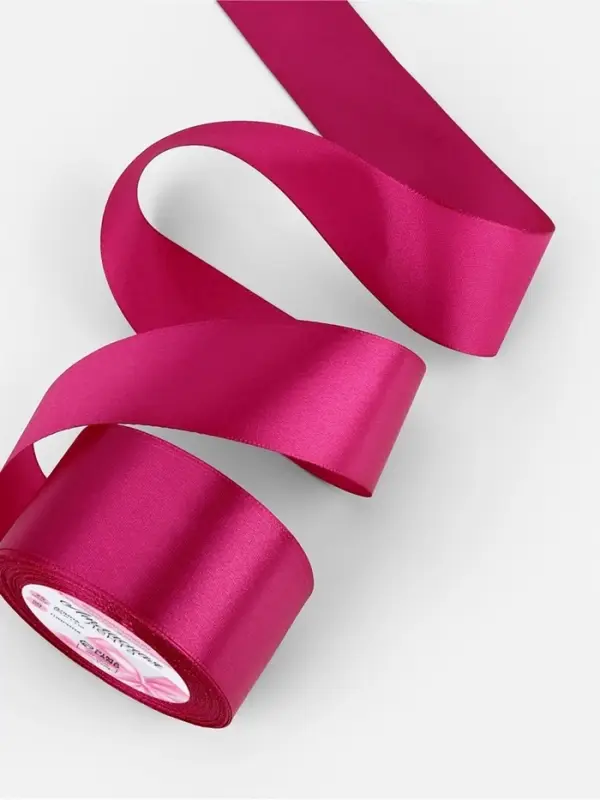 Лента атласная, 50 мм, 23&plusmn;1 м, ярко-розовая №27