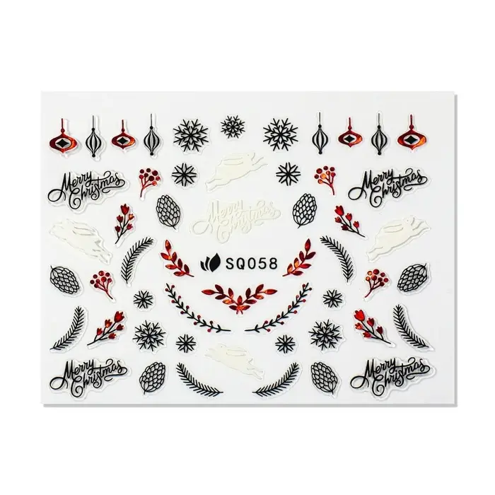 Наклейки для ногтей «Новый год», объёмные, фольгированные, разноцветные Наклейки для ногтей «Новый год», объёмные, фольгированные, разноцветные