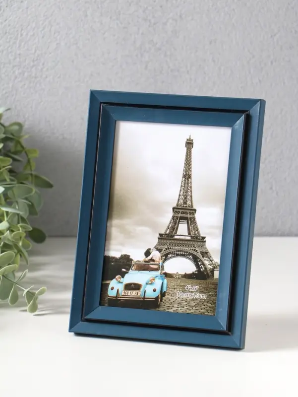 Фоторамка пластик 10х15 см "Остин" иссиня-чёрный 18,5х13,5х1,5 см