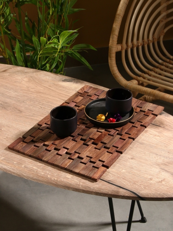 Коврик из тикового дерева, 40х30х0,7 см