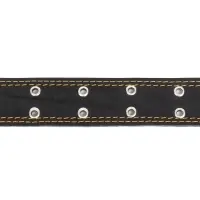 Ошейник комбинированный кожа/брезент, безразмерный, 83&times;4.5 см, ОШ 20-70 см, чёрный