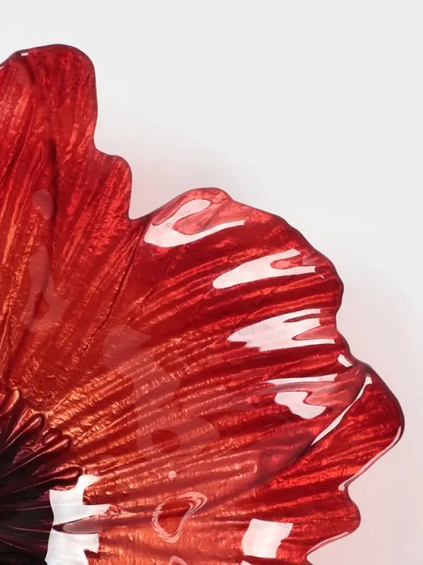 Блюдо сервировочное &laquo;Маки&raquo;, d=30 см, стекло, красное