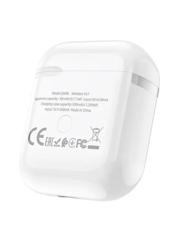 Наушники беспроводные Hoco EW06, TWS, вкладыши, Bluetooth 5.1, 35/300 мАч, белые Наушники беспроводные Hoco EW06, TWS, вкладыши, Bluetooth 5.1, 35/300 мАч, белые