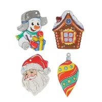 Ёлочная игрушка под роспись &laquo;Зимине напевы&raquo;, 4 основы, краска, кисть