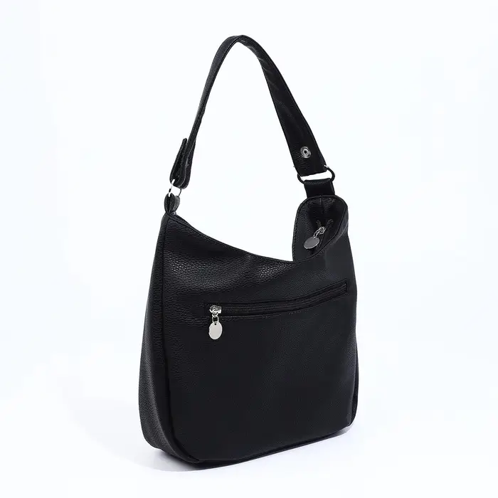 Сумка - мешок женская на молнии, 24&times;9&times;24 см, чёрная