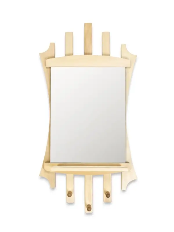 Зеркало для бани и сауны &laquo;Лесенка&raquo;, 75&times;40 см, с полкой, 3 крючка