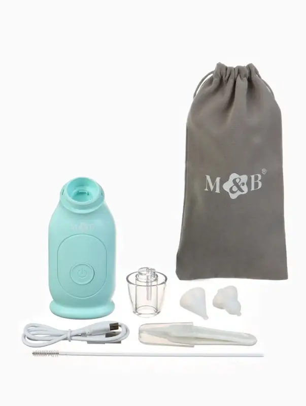 Аспиратор для новорожденных электронный, назальный (набор: 2 насадки, аксессуары, зарядка Type-C)