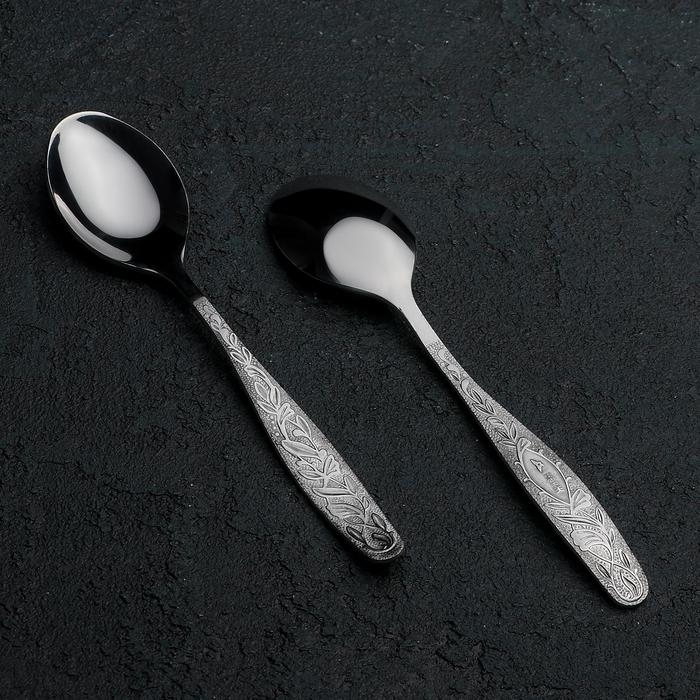 Ложка чайная «Уралочка», длина 14 см, толщина 2 мм, цвет серебряный Ложка чайная «Уралочка», длина 14 см, толщина 2 мм, цвет серебряный