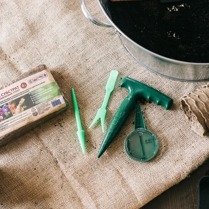 Набор посадочного инструмента: конус - 2 шт., сеялка, пикировщик, пластик, Greengo