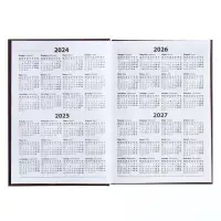 Ежедневник полудатированный на 4 года А5, 192 листа "Кожа", твёрдая обложка, шёлк, кофейно-коричневый Ежедневник полудатированный на 4 года А5, 192 листа "Кожа", твёрдая обложка, шёлк, кофейно-коричневый