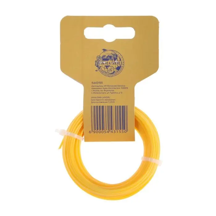 Леска для триммера ТУНДРА, сечение круг, d=1.3 мм, 15 м, нейлон