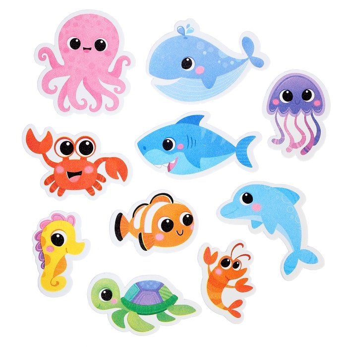 Игровой набор для ванной «Морской мир», сетка для хранения, игрушки Игровой набор для ванной «Морской мир», сетка для хранения, игрушки