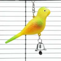 Игрушка для птиц &laquo;Птичка&raquo;, 11.9&times;3.4&times;12.5 см, с колокольчиком, пластик, жёлтая
