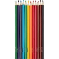 Карандаши цветные 12 цв/наб, 3-гранные Комус Класс Максики классические