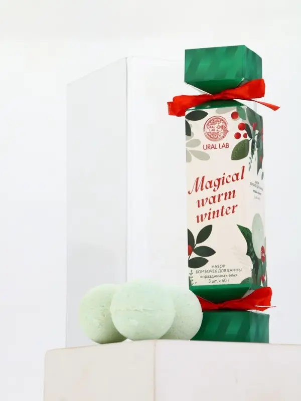 Бомбочки для ванны Magical warm winter, набор 3 шт х 40 г, праздничная ель, URAL LAB Бомбочки для ванны Magical warm winter, набор 3 шт х 40 г, праздничная ель, URAL LAB