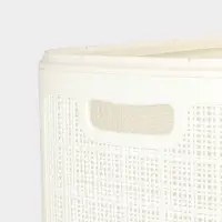 Плетёная корзина для белья с крышкой "Лён" 100л 43×32×80см, цвет белый Плетёная корзина для белья с крышкой "Лён" 100л 43×32×80см, цвет белый