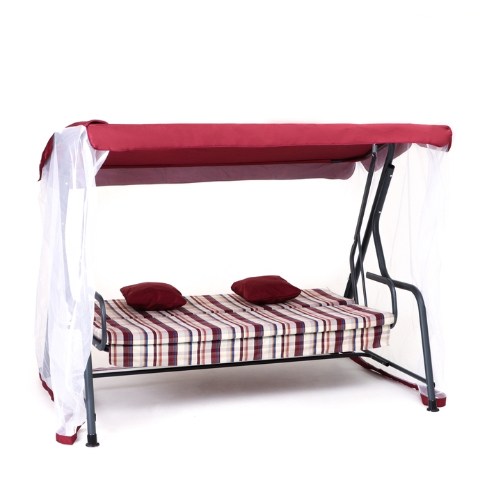 Качели садовые "Панама", 209 х 142 х 155 см, макс. нагрузка 300 кг, бордовые