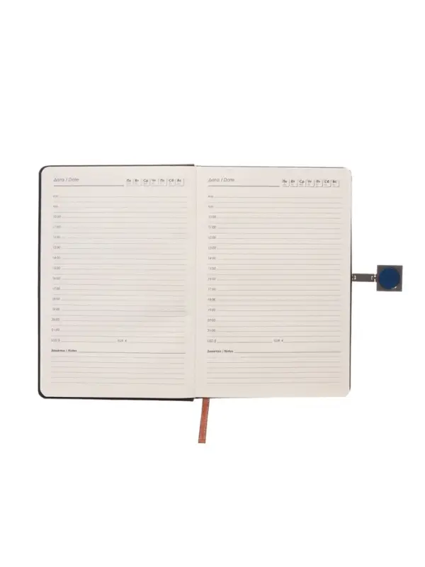 Ежедневник недатированный формат А5, с хлястиком, 96л, линия, пвх, Черный