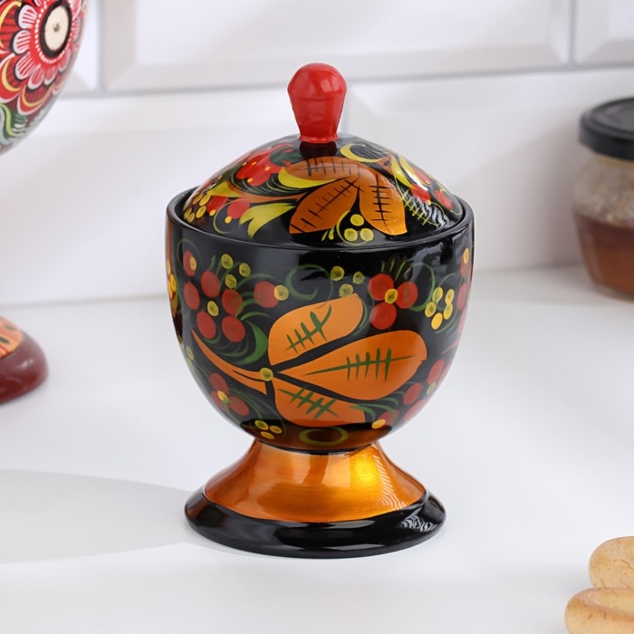 Поставок на ножке, 9×13 см, хохлома Поставок на ножке, 9×13 см, хохлома