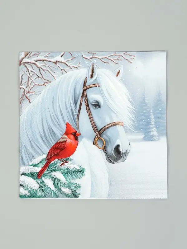 Салфетки бумажные трёхслойные «Волшебная лошадь», 33х33, 20шт