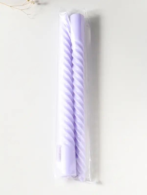 Набор свечей витых 25 см, 2 шт., 57 г, 5 ч, лаванда