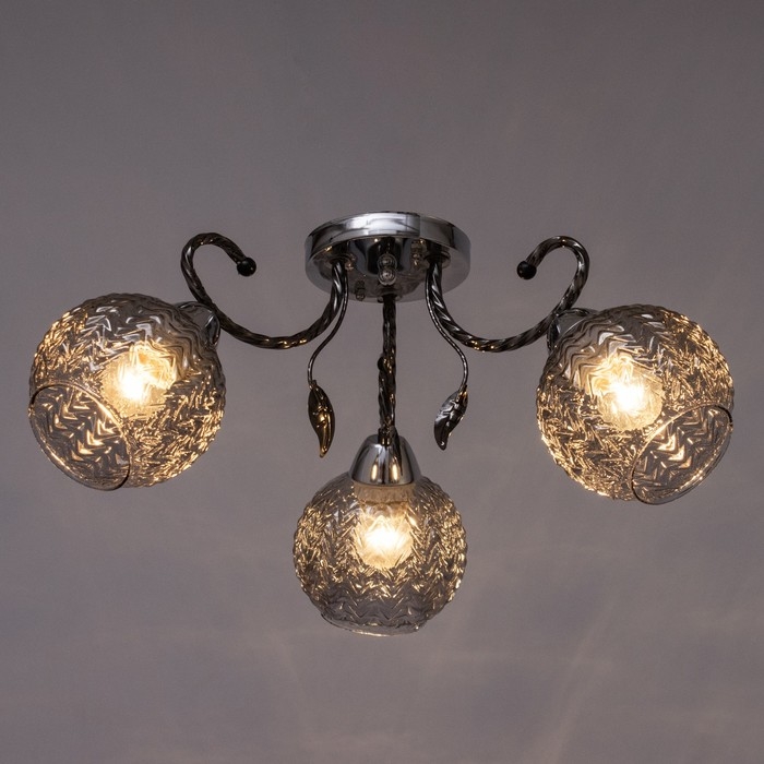 Люстра Люстра "Тереза" 3х40Вт Е27 Хром, черный хром 55х55х21см