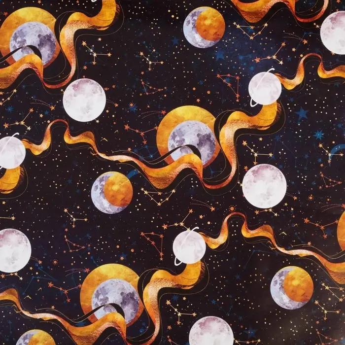 Бумага упаковочная глянцевая &laquo;Космическая&raquo;, 70 х 100 см