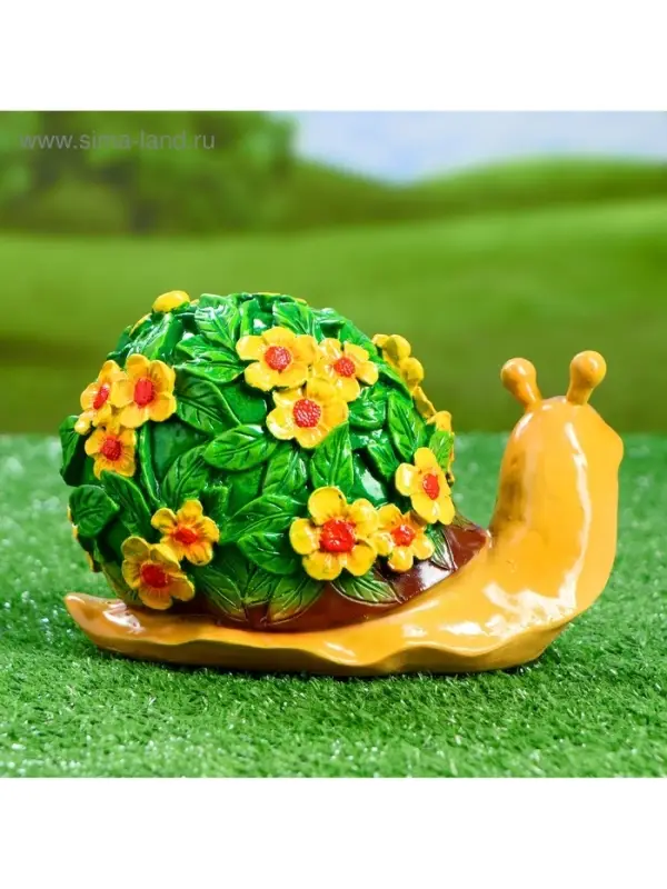 Садовая фигура из полистоуна &laquo;Улитка резная&raquo;, 20&times;11&times;12 см